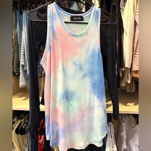 Fab’rik Long Line Pastel Tie Dye Tank Top